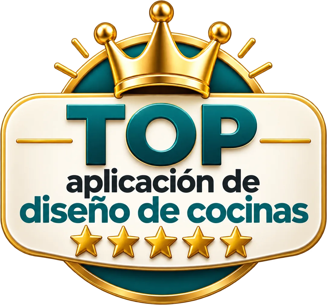Distintivo: TOP aplicación de diseño de cocinas, con cinco estrellas